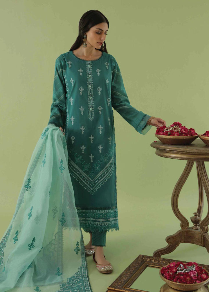 Aarzu By Aabyaan Embroidered Lawn Suits Unstitched 3 Piece ABY22A AA-04 Mehak - Luxury Collection