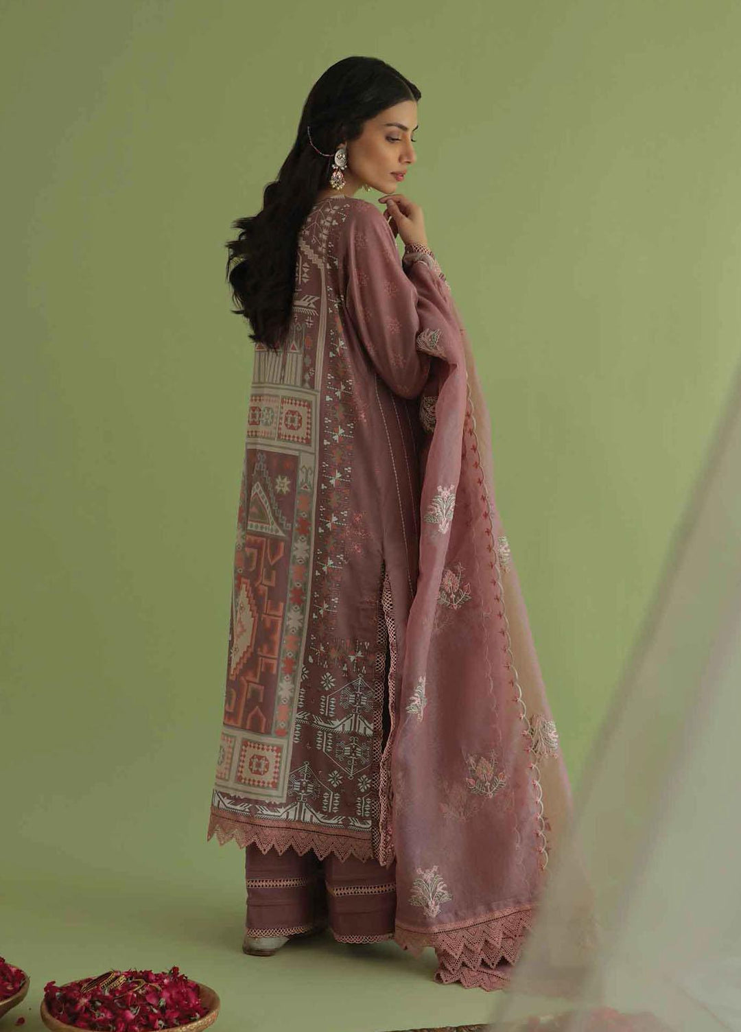 Aarzu By Aabyaan Embroidered Lawn Suits Unstitched 3 Piece ABY22A AA-08 Arya - Luxury Collection