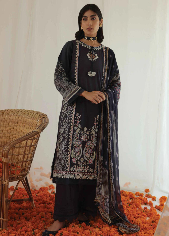 Aarzu By Aabyaan Embroidered Lawn Suits Unstitched 3 Piece ABY22A AA-09 Nuri - Luxury Collection
