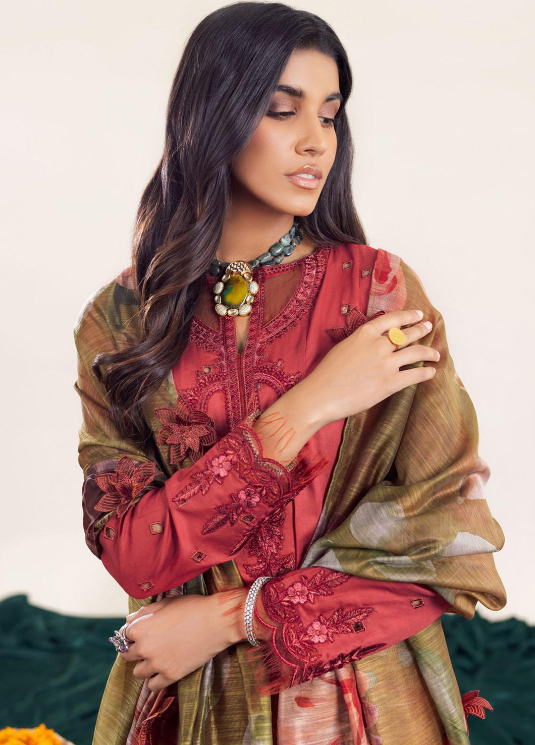 Aashiaan By Iznik Embroidered Lawn Suits Unstitched 3 Piece IZ23AS AL-03 Daanaa - Festive Collection