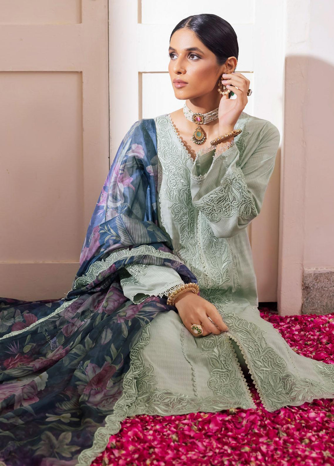 Aashiaan By Iznik Embroidered Lawn Suits Unstitched 3 Piece IZ23AS AL-05 Insha - Festive Collection