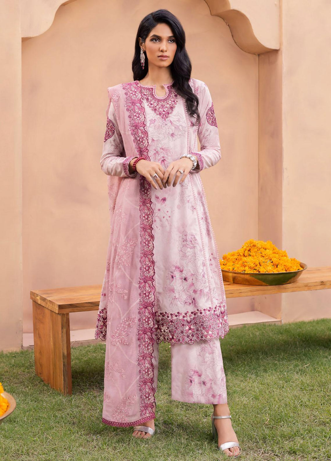 Aashiaan By Iznik Embroidered Lawn Suits Unstitched 3 Piece IZ23AS AL-08 Helena - Festive Collection