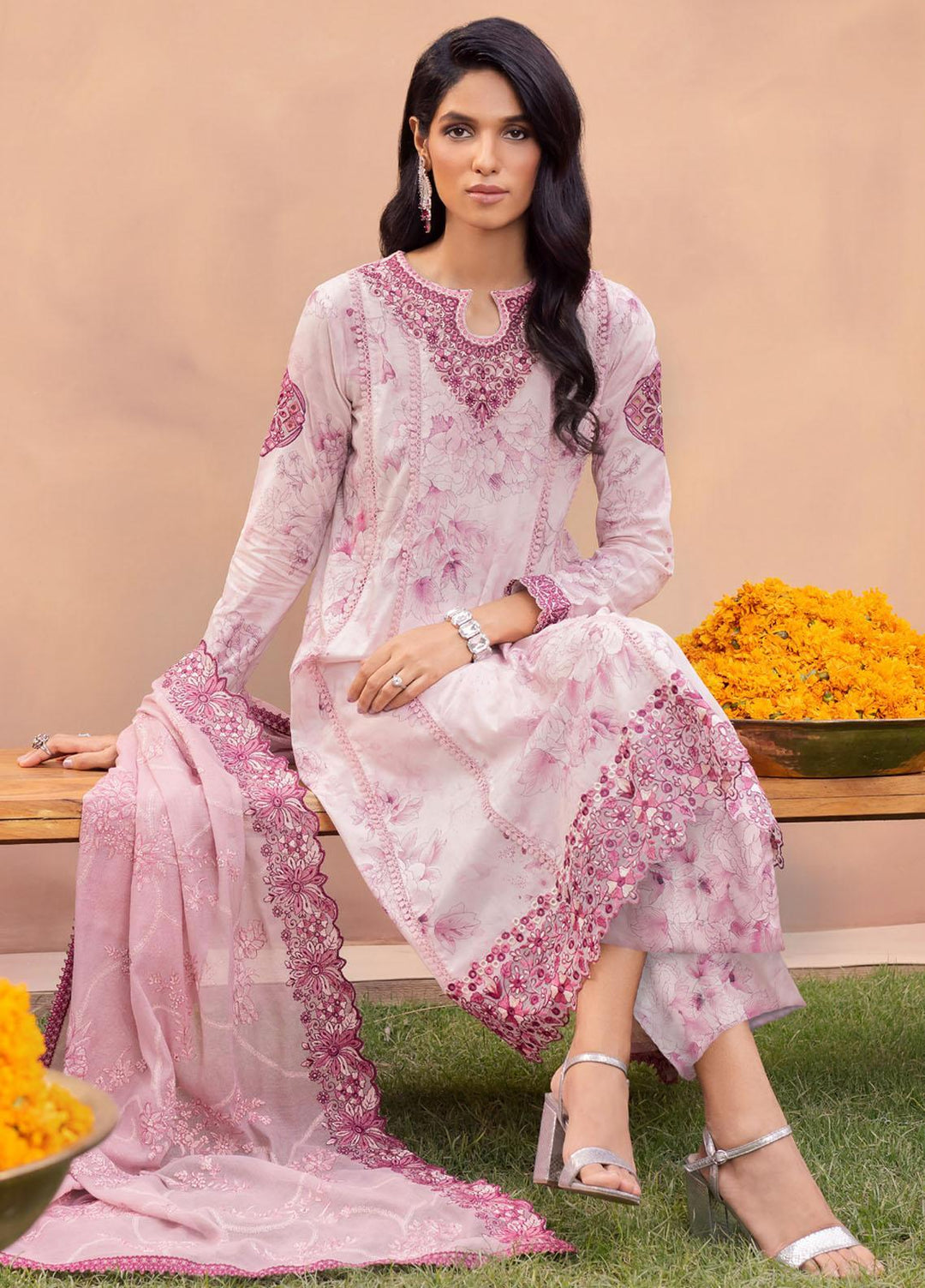 Aashiaan By Iznik Embroidered Lawn Suits Unstitched 3 Piece IZ23AS AL-08 Helena - Festive Collection