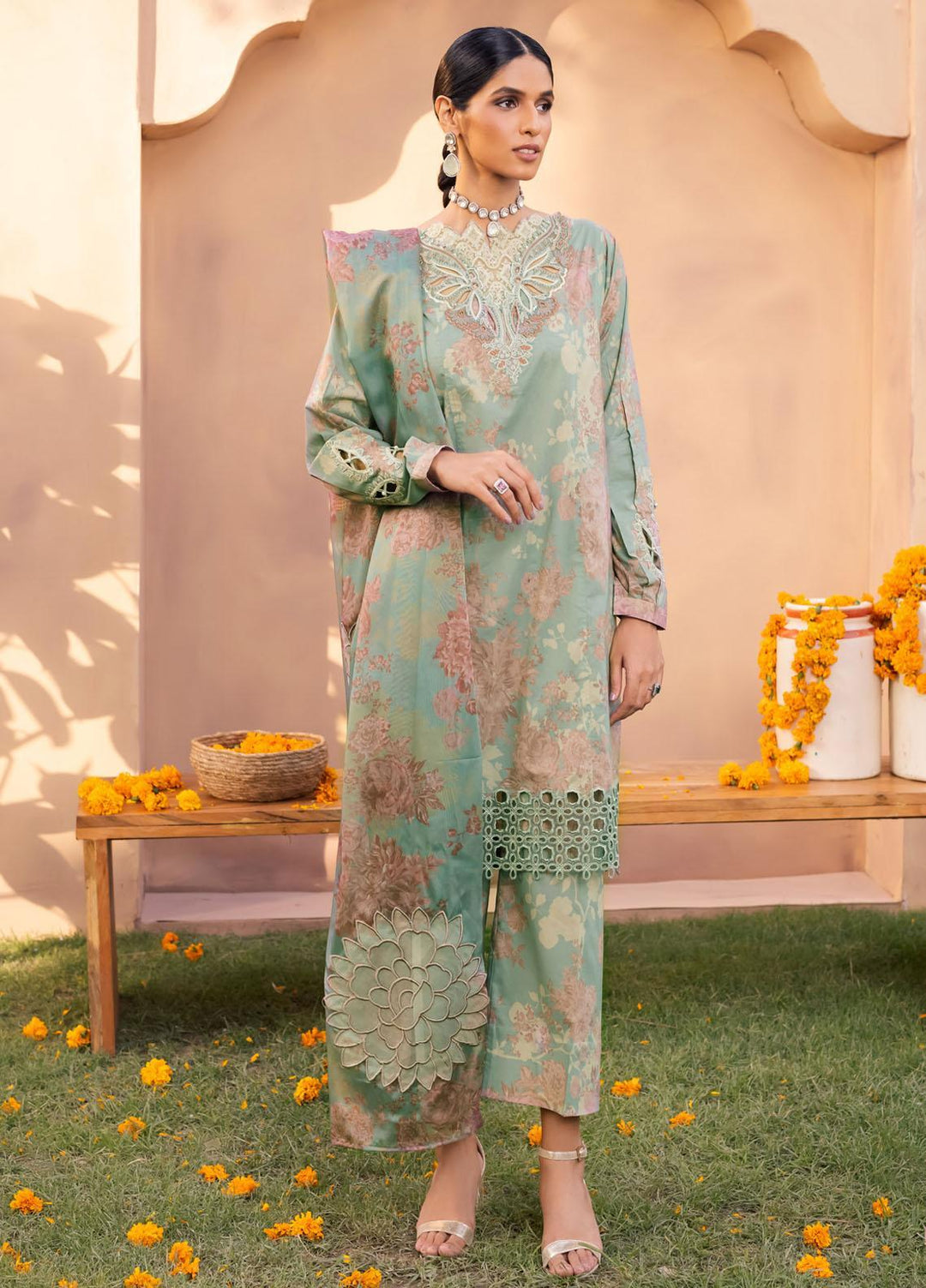 Aashiaan By Iznik Embroidered Lawn Suits Unstitched 3 Piece IZ23AS AL-11 Afra - Festive Collection