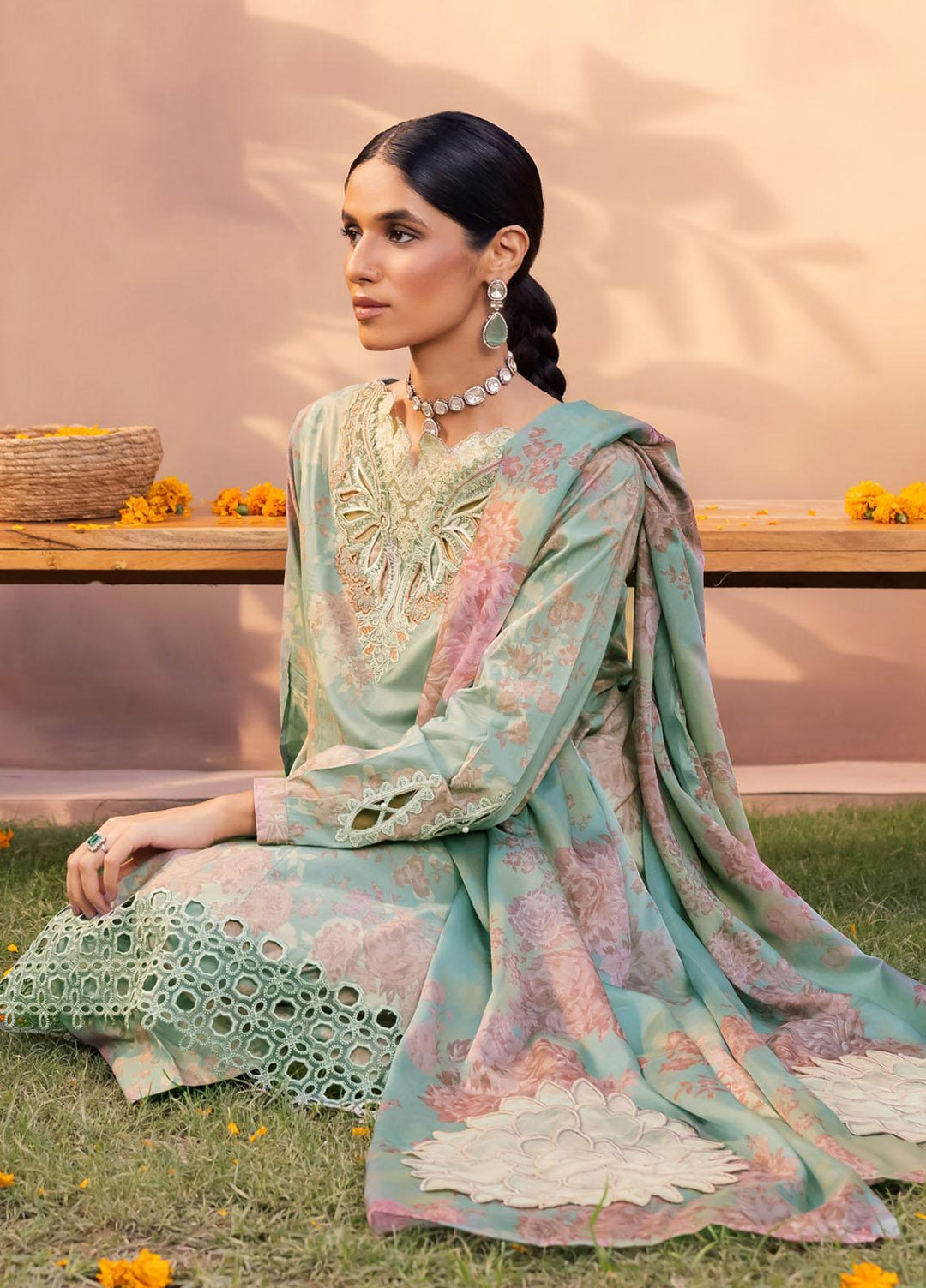 Aashiaan By Iznik Embroidered Lawn Suits Unstitched 3 Piece IZ23AS AL-11 Afra - Festive Collection