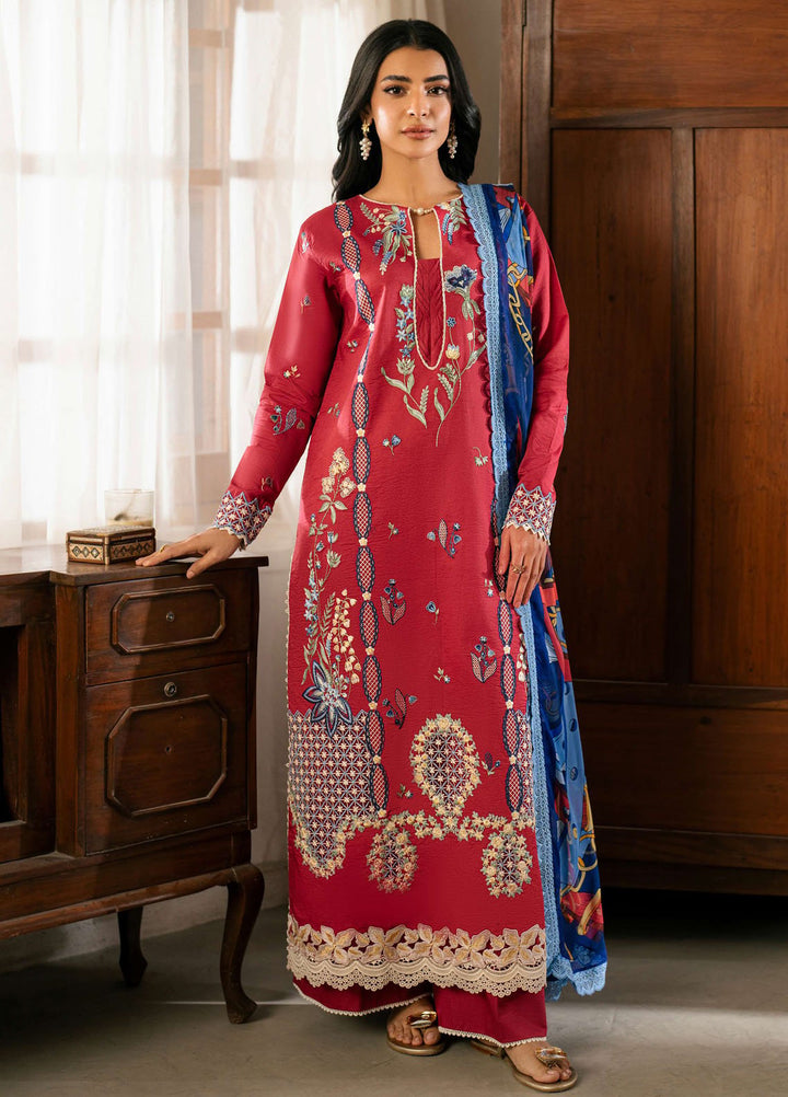 Aashiyana by Roheenaz Embroidered Lawn Suits Unstitched 3 Piece RN25AL RNZ-01 B Ushna - Summer Collection