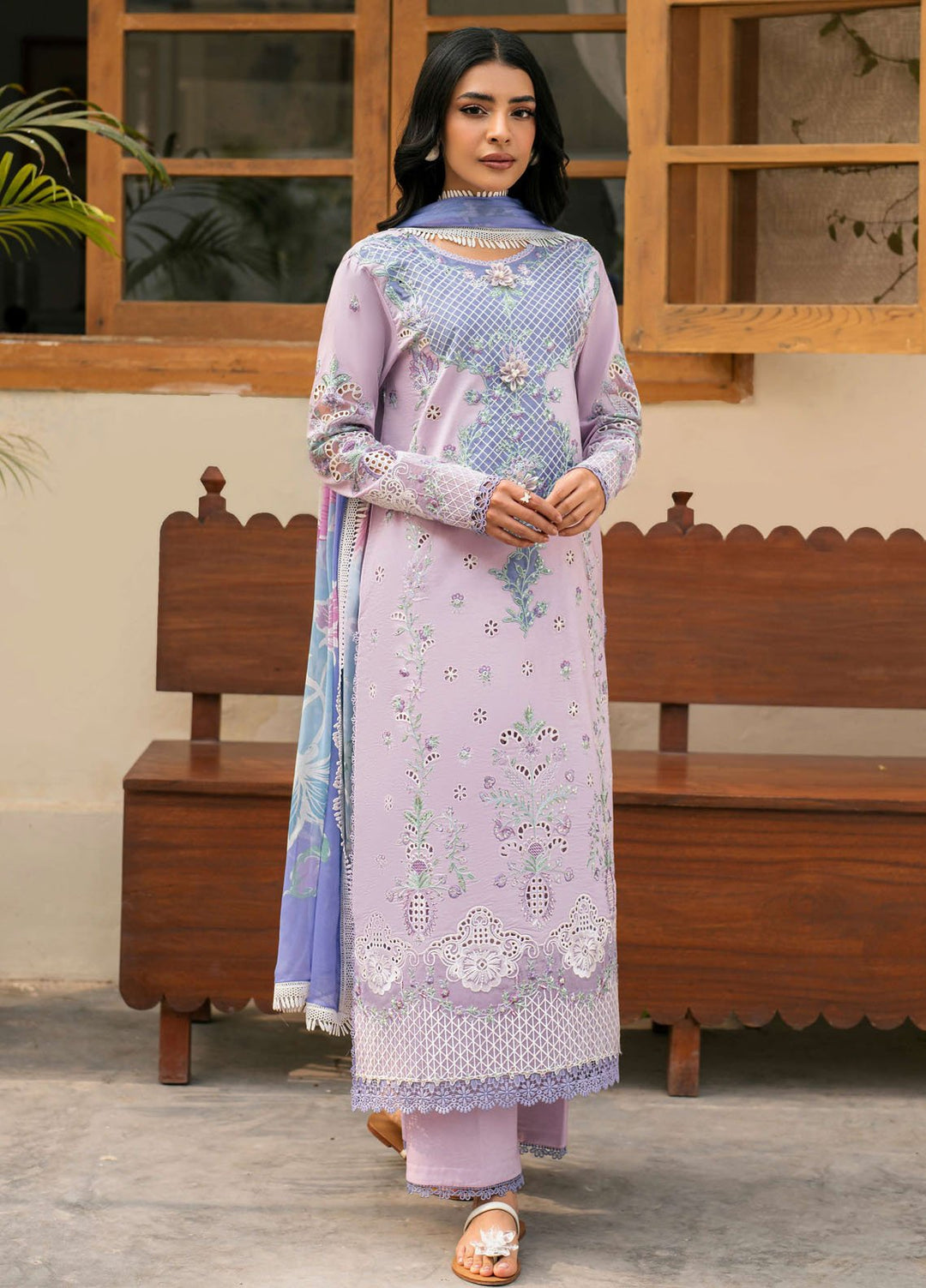 Aashiyana by Roheenaz Embroidered Lawn Suits Unstitched 3 Piece RN25AL RNZ-02 B Hafsa - Summer Collection