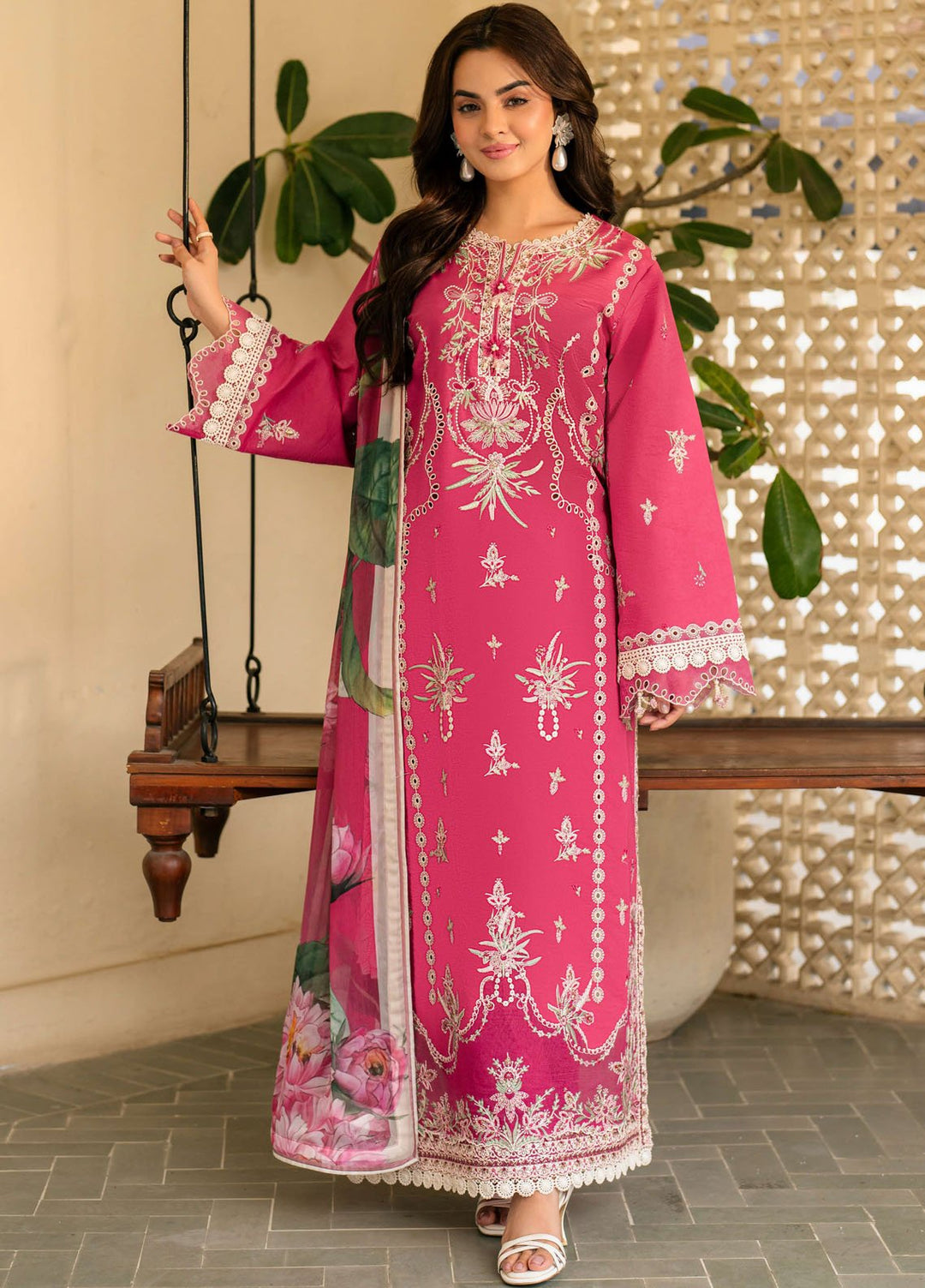Aashiyana by Roheenaz Embroidered Lawn Suits Unstitched 3 Piece RN25AL RNZ-06 A Afifa - Summer Collection