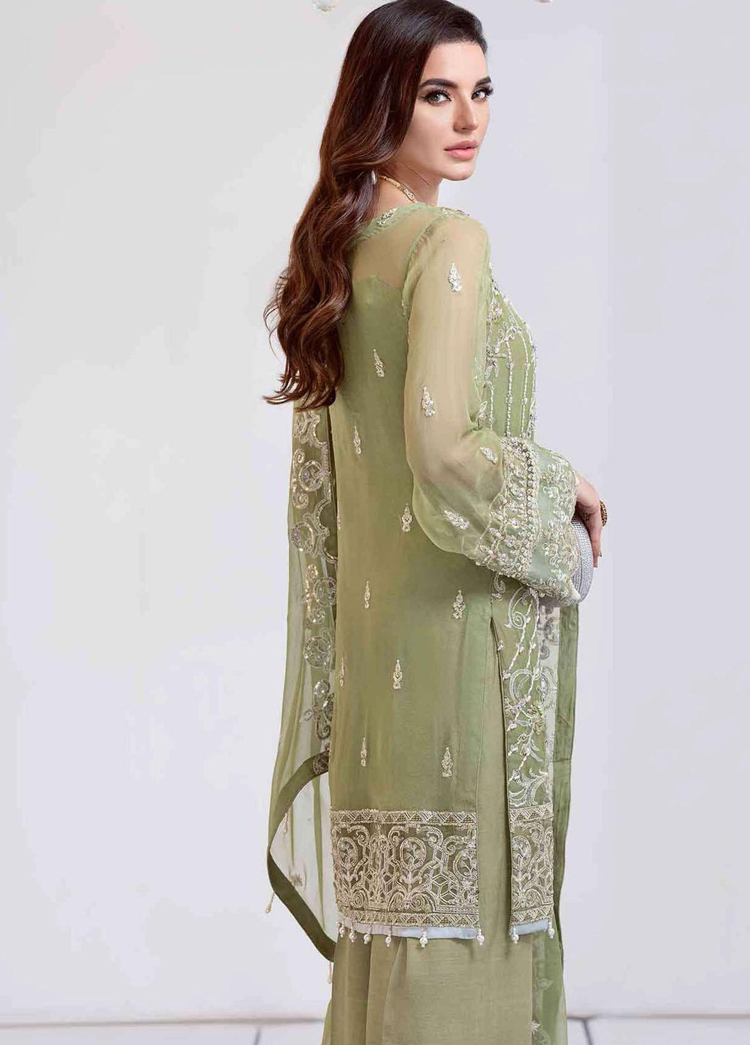 Aashna by Meeral Embroidered Chiffon Suits Unstitched 4 Piece MRL21A 01-AMARA - Luxury Collection