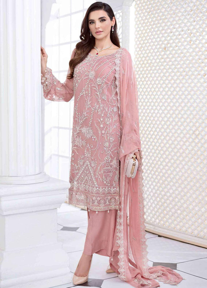 Aashna by Meeral Embroidered Chiffon Suits Unstitched 4 Piece MRL21A 05-GHAZAL - Luxury Collection