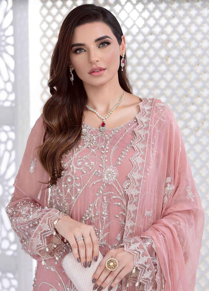 Aashna by Meeral Embroidered Chiffon Suits Unstitched 4 Piece MRL21A 05-GHAZAL - Luxury Collection