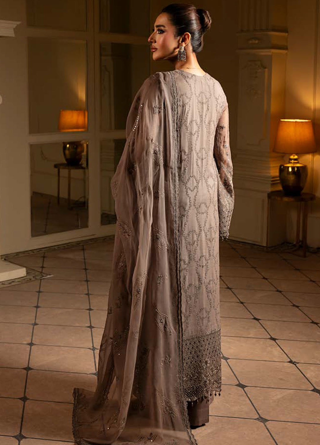 Aashnai by Lavish Embroidered Chiffon Suits Unstitched 3 Piece LVP24AC D-10 Rustic Grace - Formals Collection