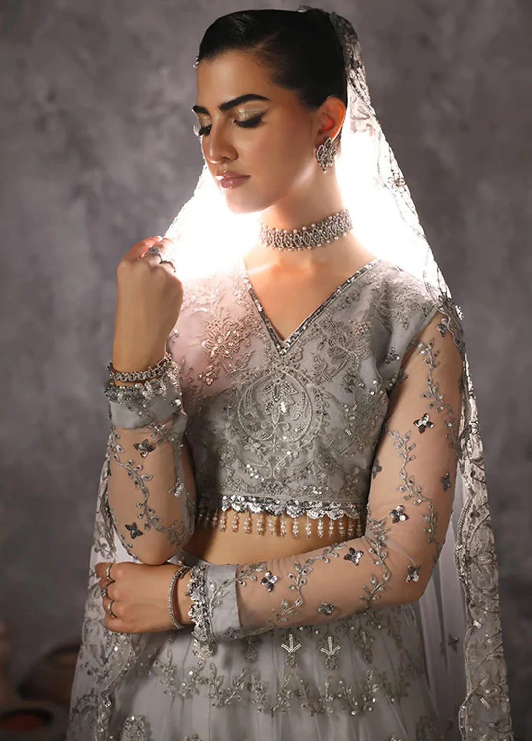 Aatish By Saffron Embroidered Net Suit Unstitched 4 Piece SFR24A D-06 Rang-e-Barq - Formal Collection