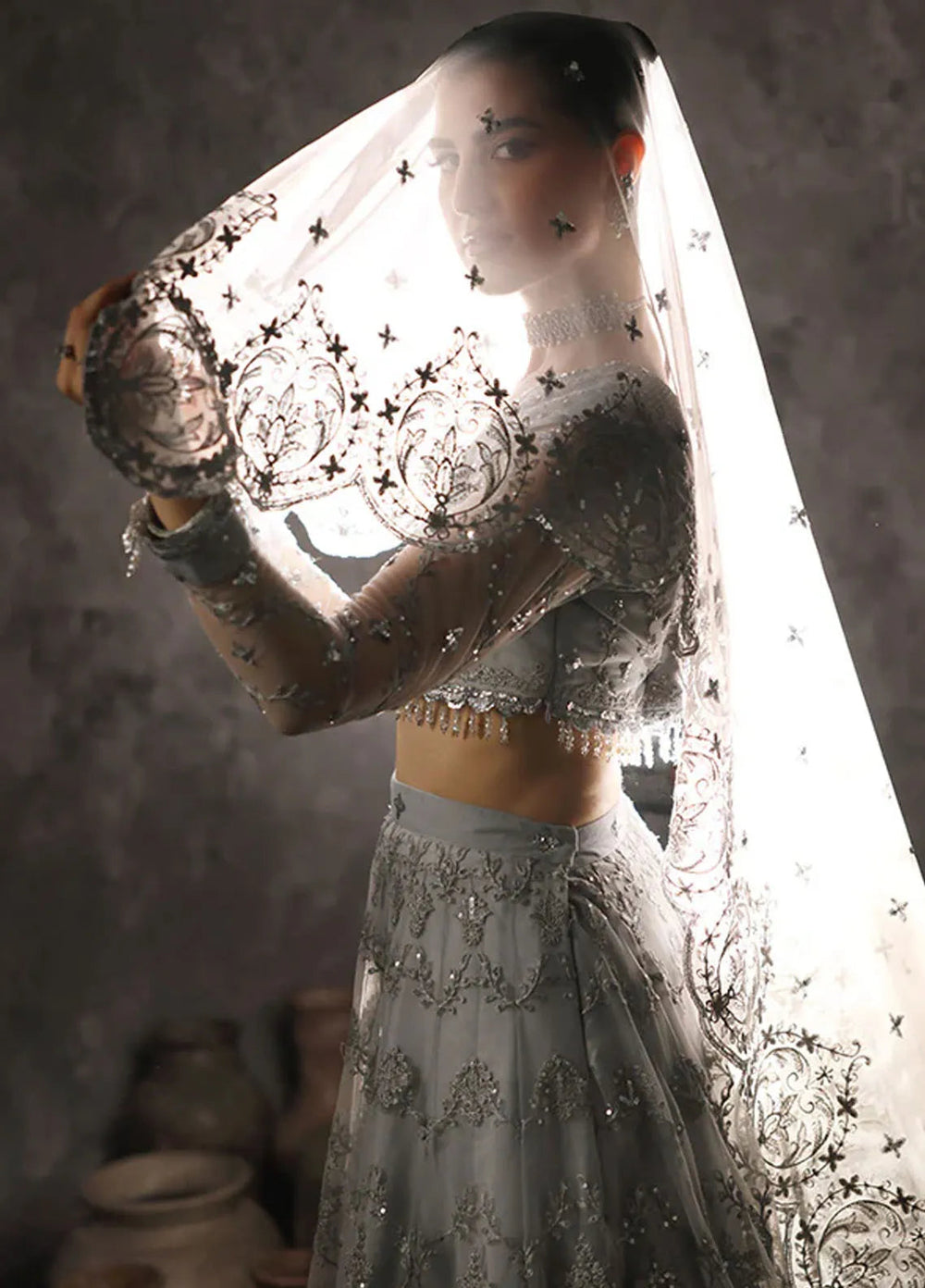 Aatish By Saffron Embroidered Net Suit Unstitched 4 Piece SFR24A D-06 Rang-e-Barq - Formal Collection