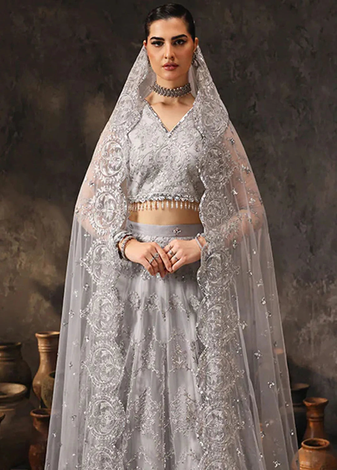 Aatish By Saffron Embroidered Net Suit Unstitched 4 Piece SFR24A D-06 Rang-e-Barq - Formal Collection