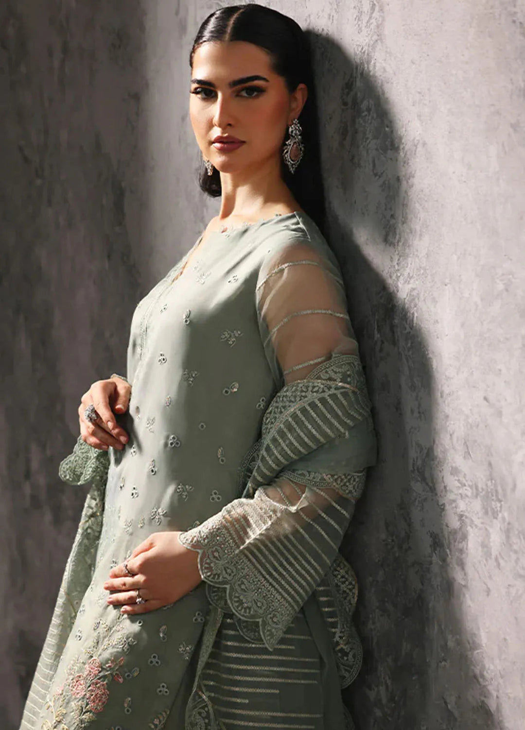 Aatish By Saffron Embroidered Organza Suit Unstitched 4 Piece SFR24A D-03 Sehar-e-Shama - Formal Collection