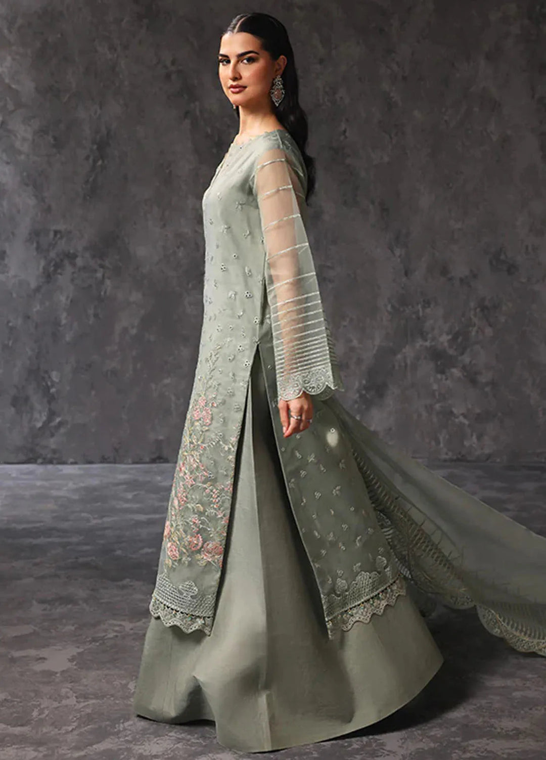 Aatish By Saffron Embroidered Organza Suit Unstitched 4 Piece SFR24A D-03 Sehar-e-Shama - Formal Collection