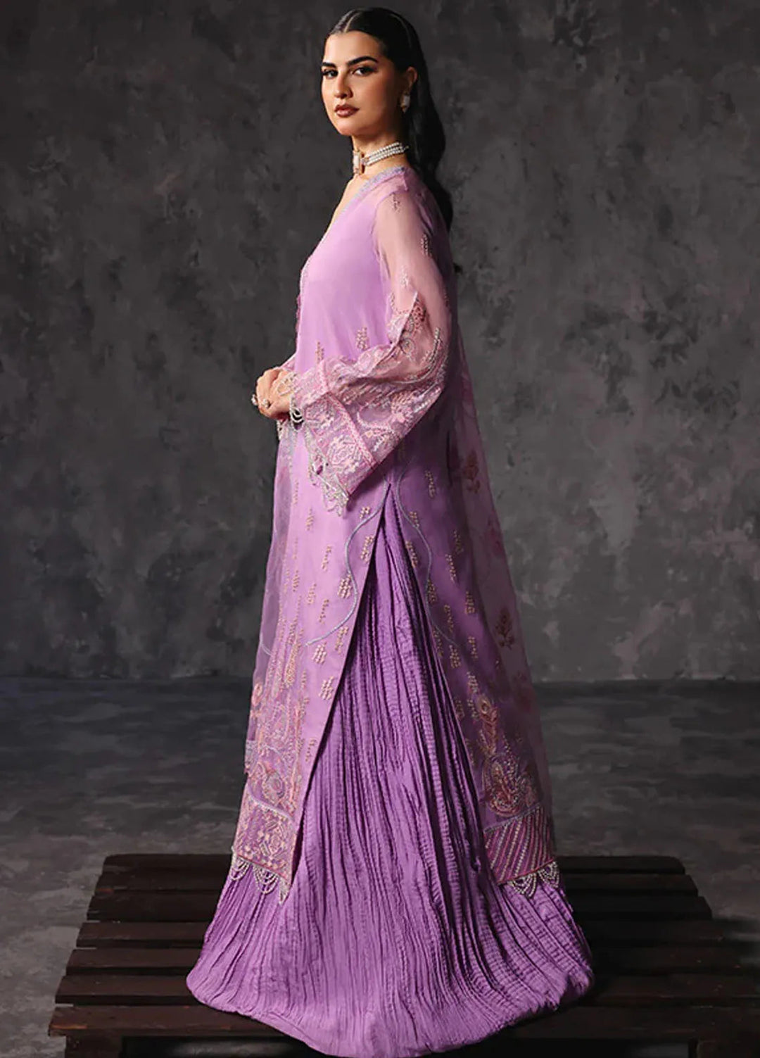 Aatish By Saffron Embroidered Organza Suit Unstitched 4 Piece SFR24A D-04 Noor-e-Hunar - Formal Collection