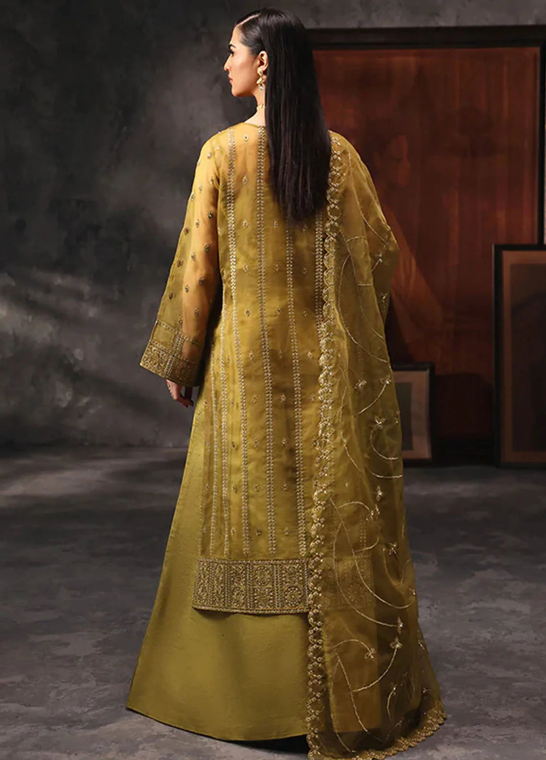 Aatish By Saffron Embroidered Organza Suit Unstitched 4 Piece SFR24A D-05 Shola-e-Noor - Formal Collection