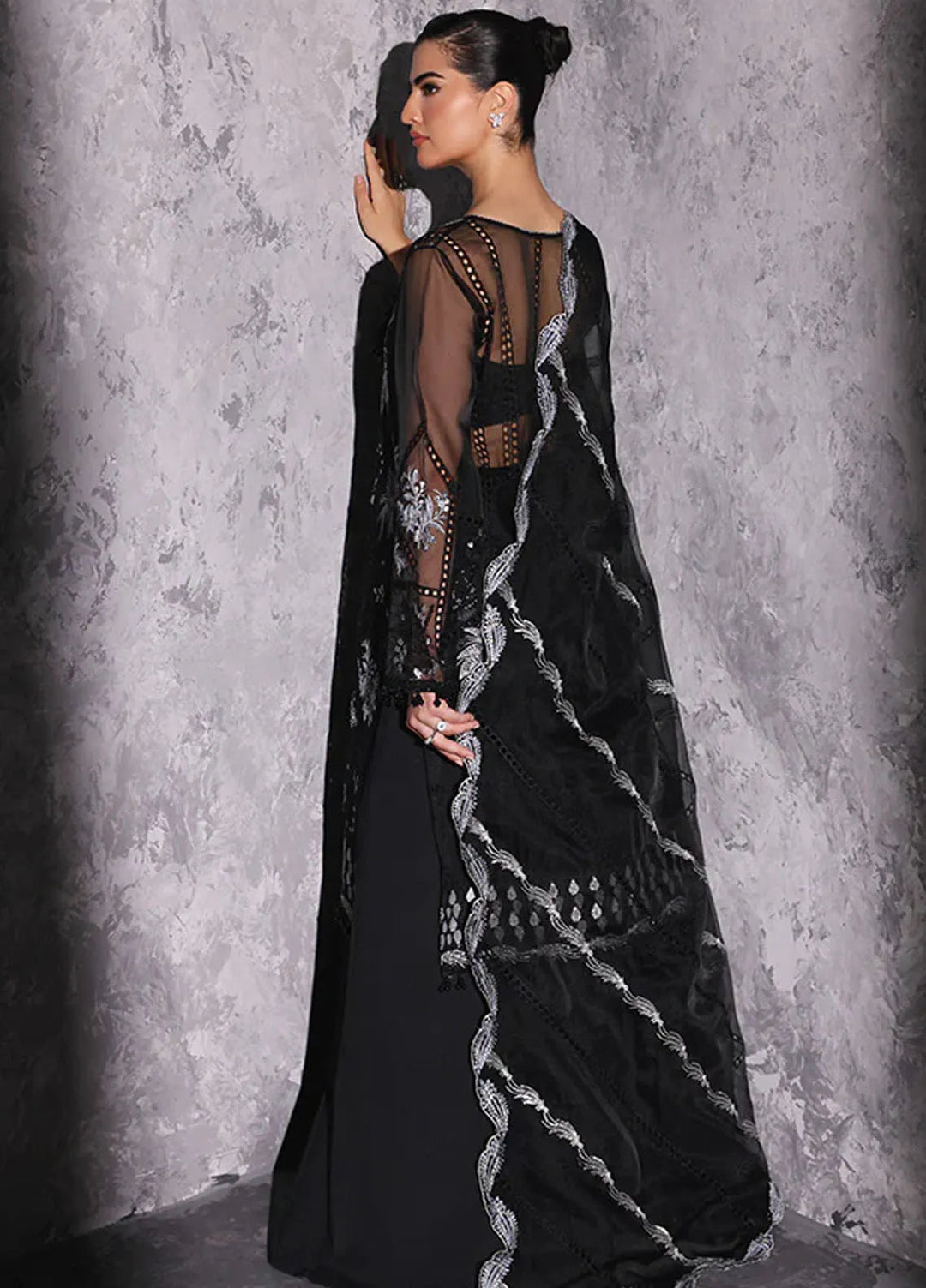 Aatish By Saffron Embroidered Organza Suit Unstitched 4 Piece SFR24A D-07 Gul-e-Aftab - Formal Collection