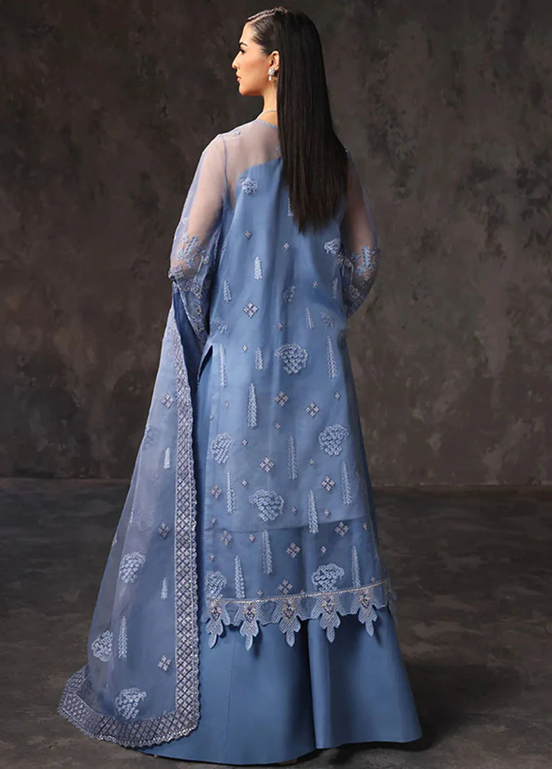 Aatish By Saffron Embroidered Organza Suit Unstitched 4 Piece SFR24A D-08 Shama-e-Feroz - Formal Collection