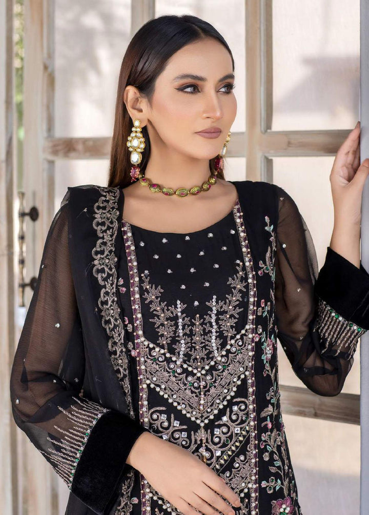 Aayra Embroidered Chiffon Suits Unstitched 4 Piece AY23C D-02 - Luxury Collection