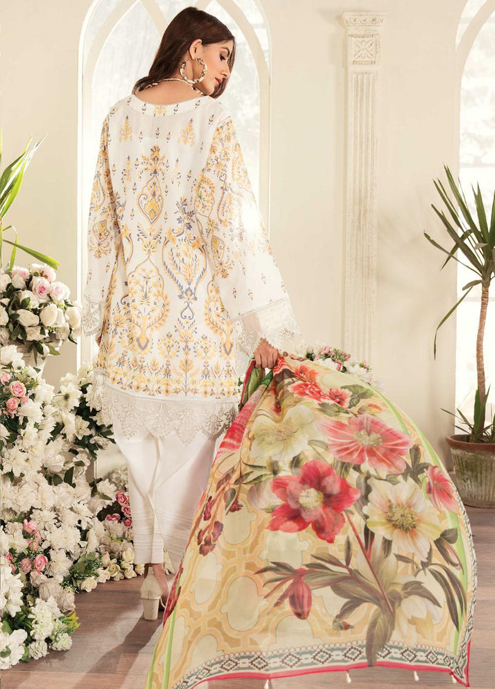 Aayra Embroidered Lawn Suits Unstitched 3 Piece AY21L 01A - Luxury Collection