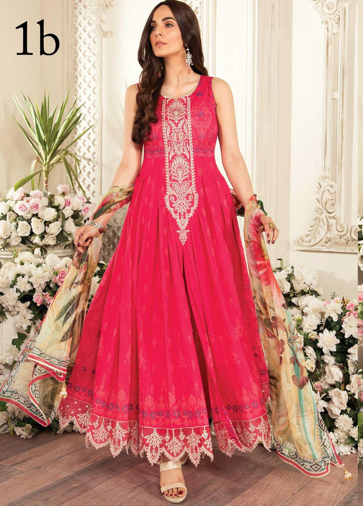 Aayra Embroidered Lawn Suits Unstitched 3 Piece AY21L 01B - Luxury Collection