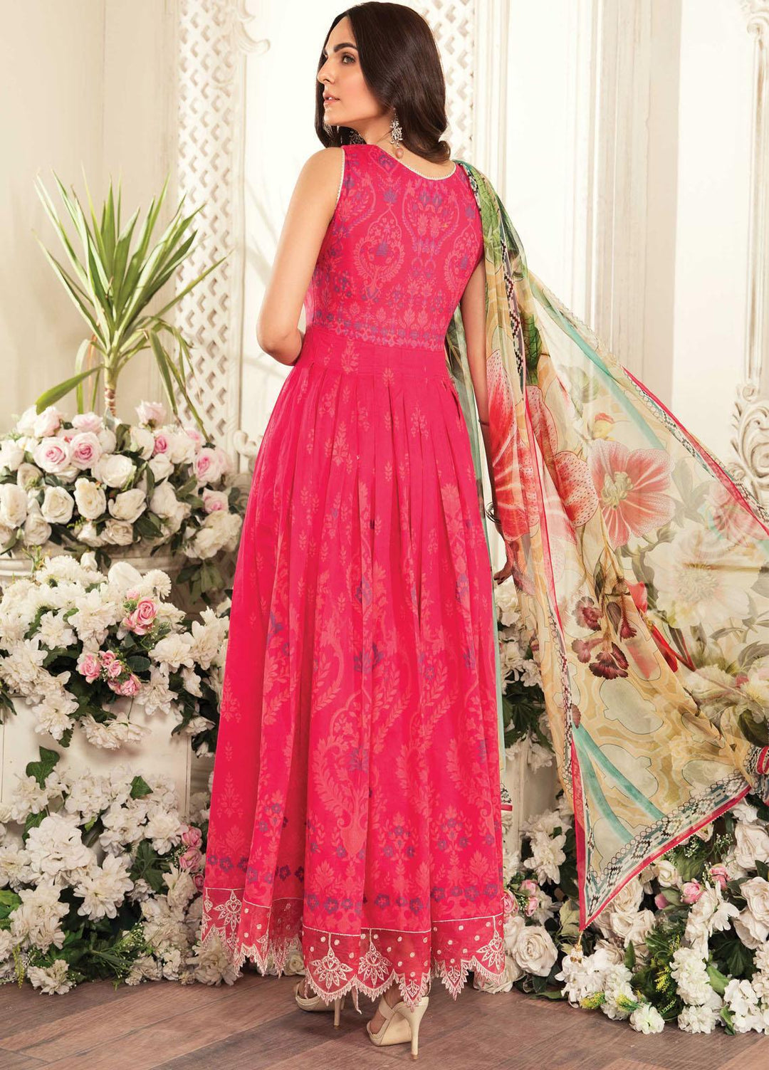 Aayra Embroidered Lawn Suits Unstitched 3 Piece AY21L 01B - Luxury Collection