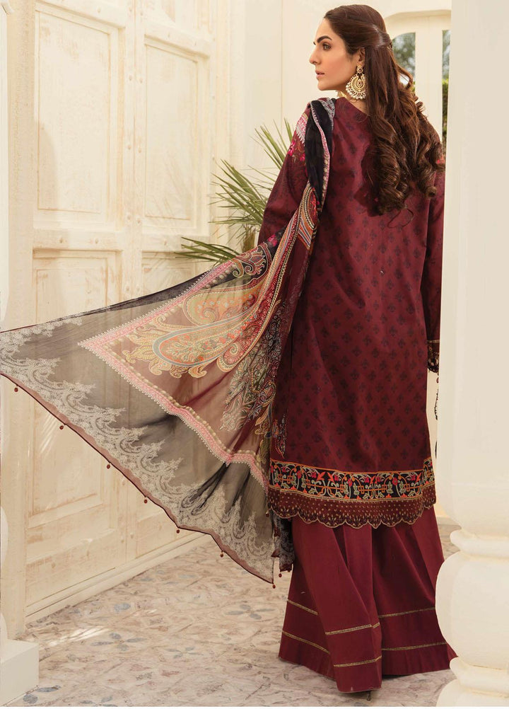 Aayra Embroidered Lawn Suits Unstitched 3 Piece AY21L 02B - Luxury Collection