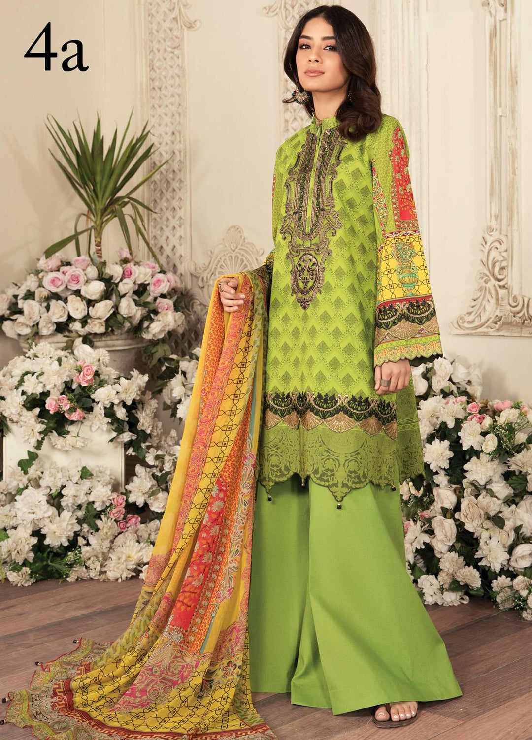 Aayra Embroidered Lawn Suits Unstitched 3 Piece AY21L 04A - Luxury Collection