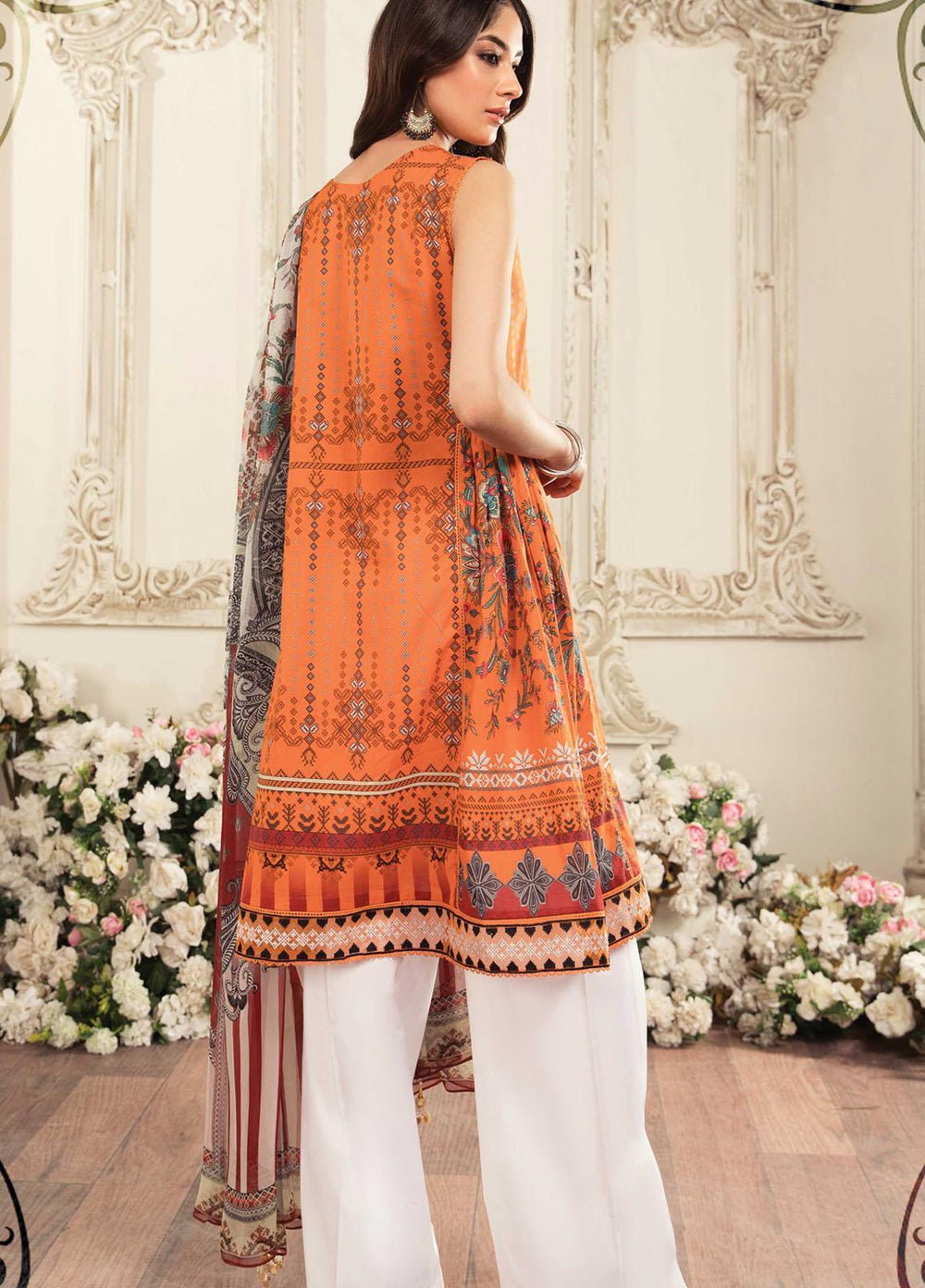 Aayra Embroidered Lawn Suits Unstitched 3 Piece AY21L 05A - Luxury Collection