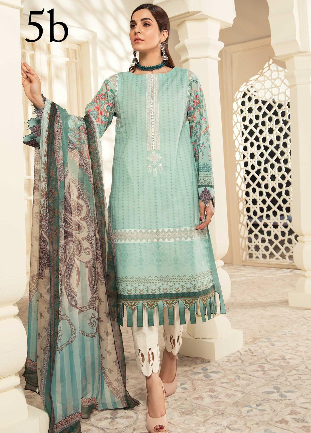 Aayra Embroidered Lawn Suits Unstitched 3 Piece AY21L 05B - Luxury Collection