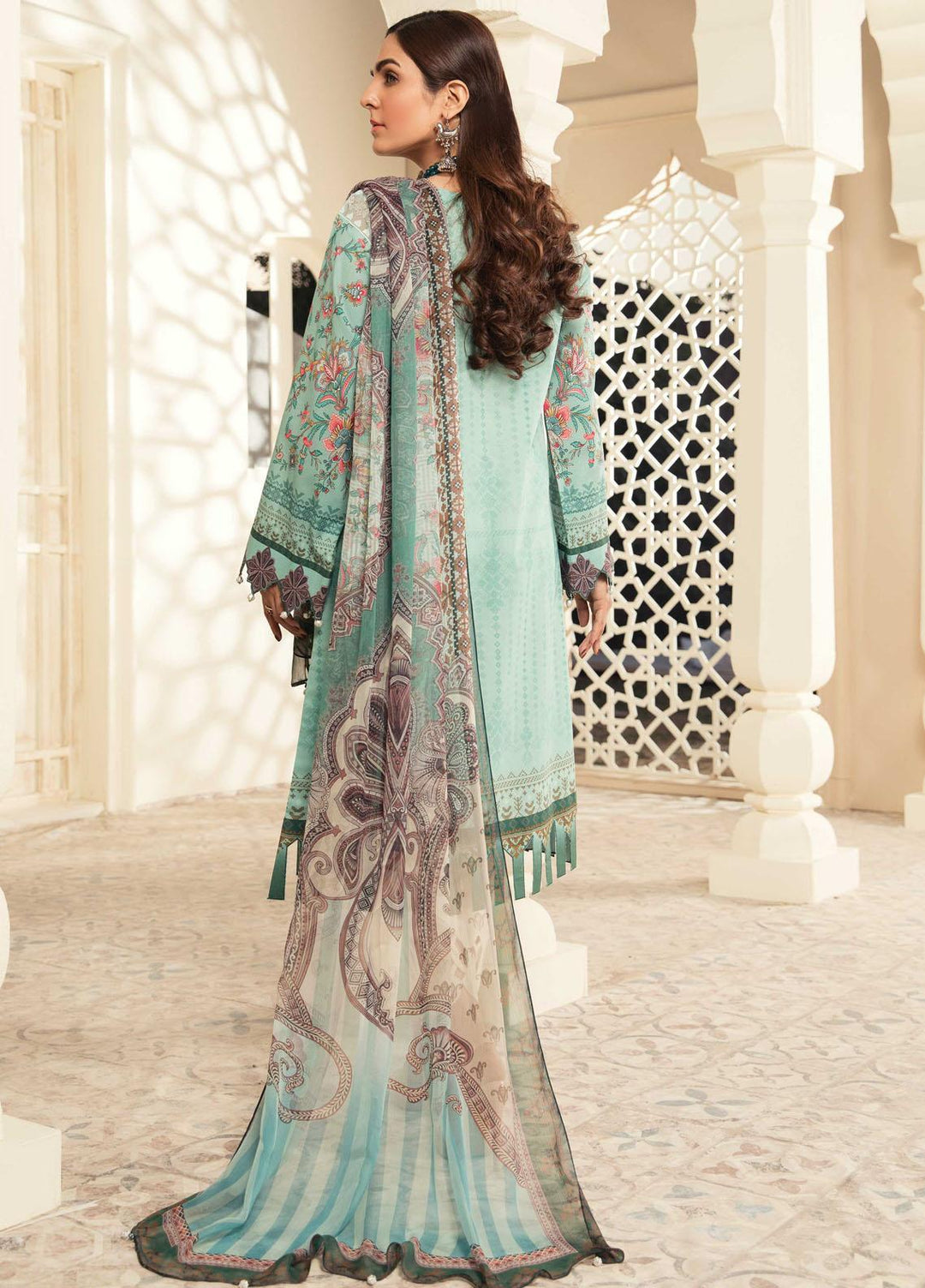 Aayra Embroidered Lawn Suits Unstitched 3 Piece AY21L 05B - Luxury Collection