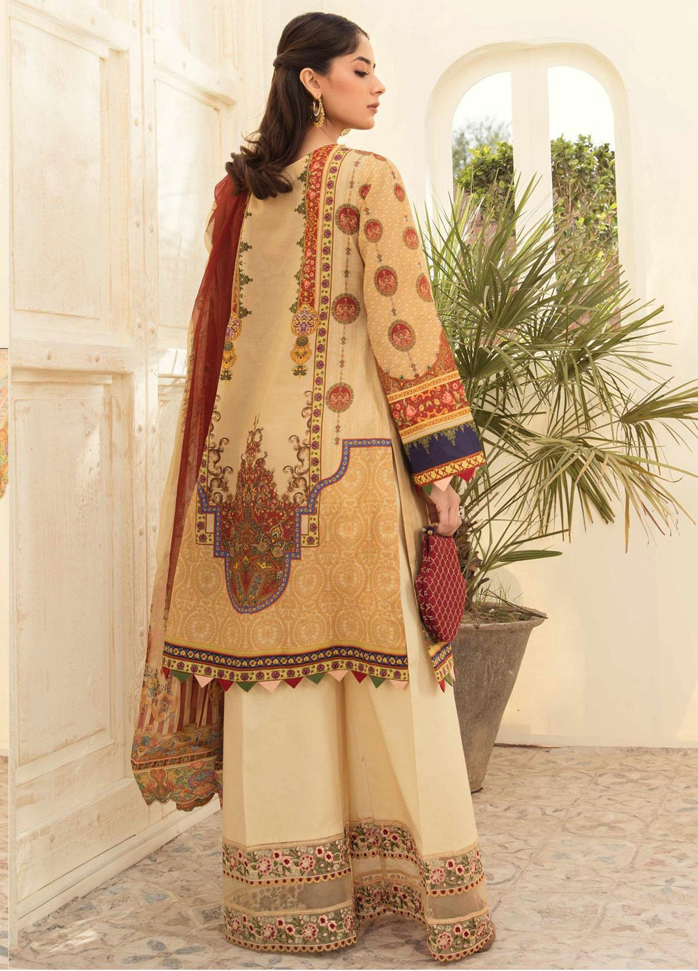Aayra Embroidered Lawn Suits Unstitched 3 Piece AY21L 07A - Luxury Collection