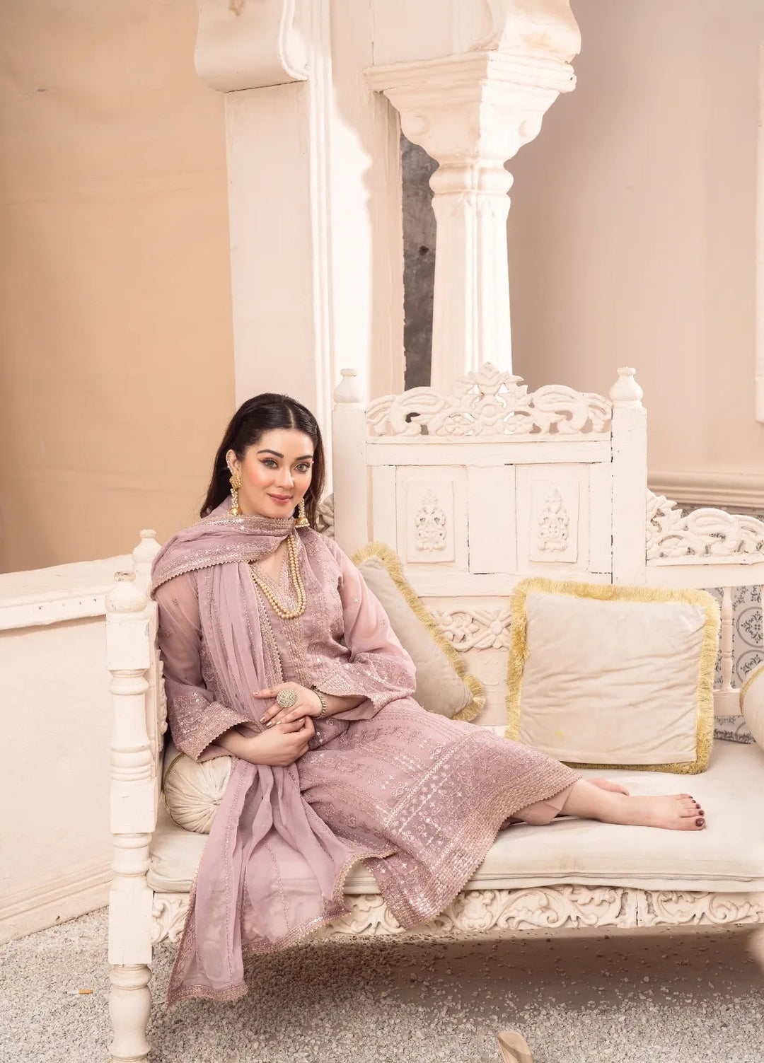 Abaan Zohan Pret Embroidered Chiffon 3 Piece Suit Aashna