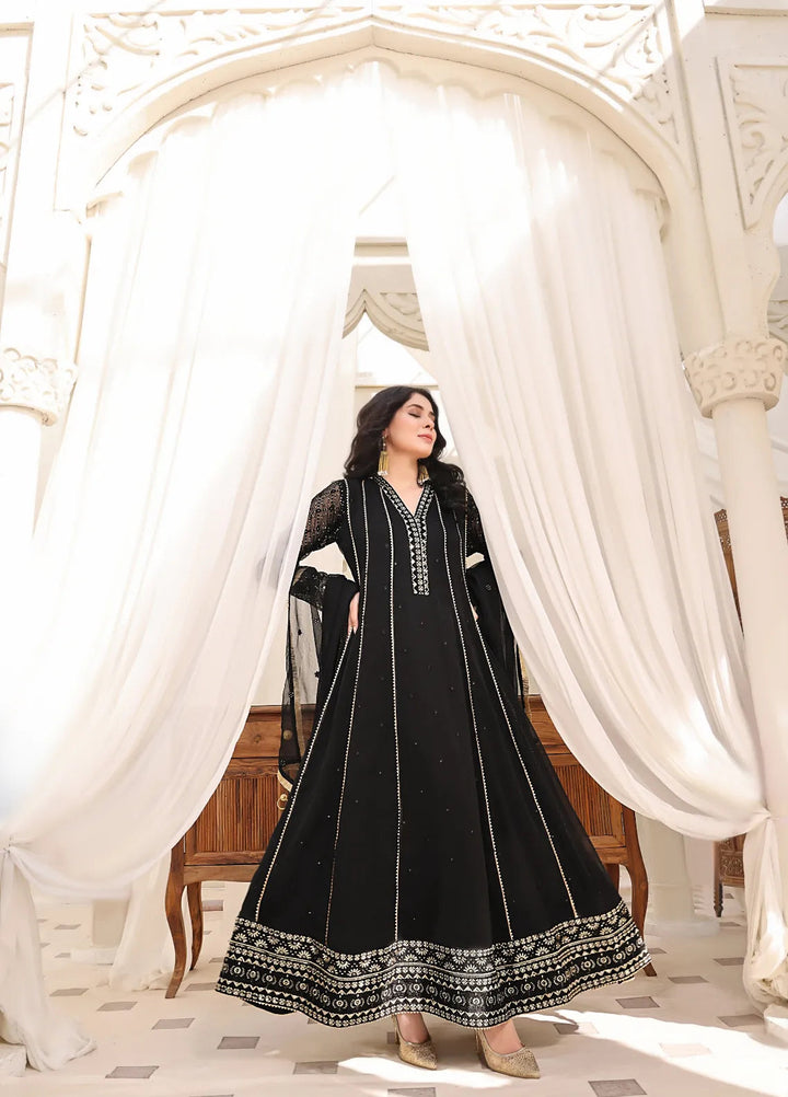 Abaan Zohan Pret Embroidered Chiffon 3 Piece Suit Kashish Black