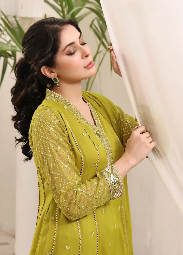 Abaan Zohan Pret Embroidered Chiffon 3 Piece Suit Kashish Dhaani