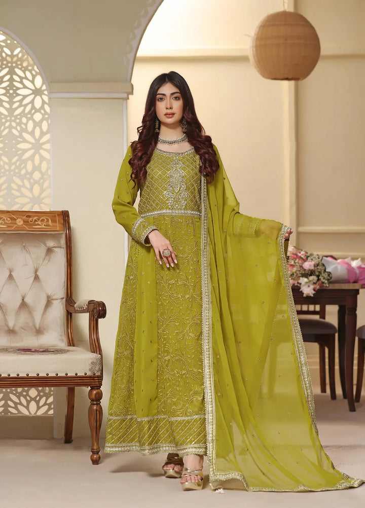 Abaan Zohan Pret Embroidered Chiffon 3 Piece Suit Mehraab Dhaani