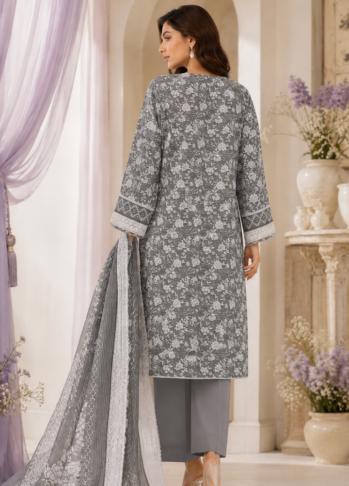 Nakshkari by HZ Textiles Unstitched Embroidered Lawn 3 Piece Suit NEC-1215 Casual Collection