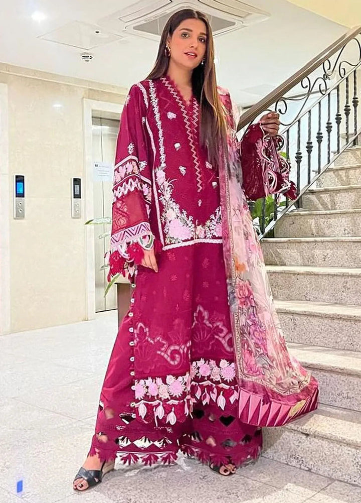 Neroli By Annus Abrar Embroidered Lawn Suit Unstitched 3 Piece ABR24NL AA-NLL24-08 - Luxury Summer Collection