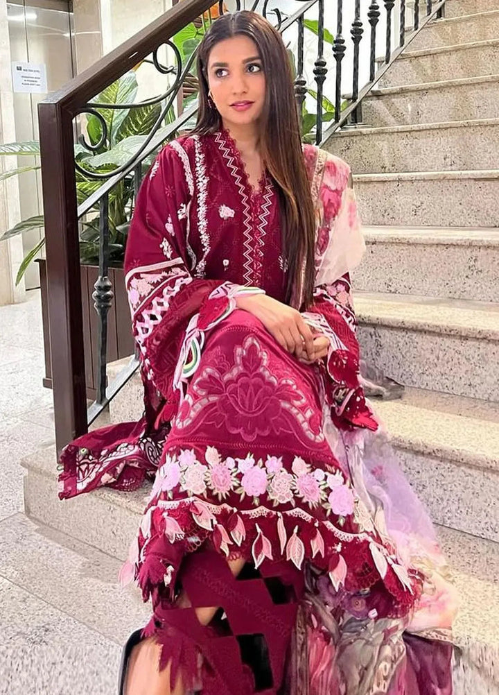 Neroli By Annus Abrar Embroidered Lawn Suit Unstitched 3 Piece ABR24NL AA-NLL24-08 - Luxury Summer Collection