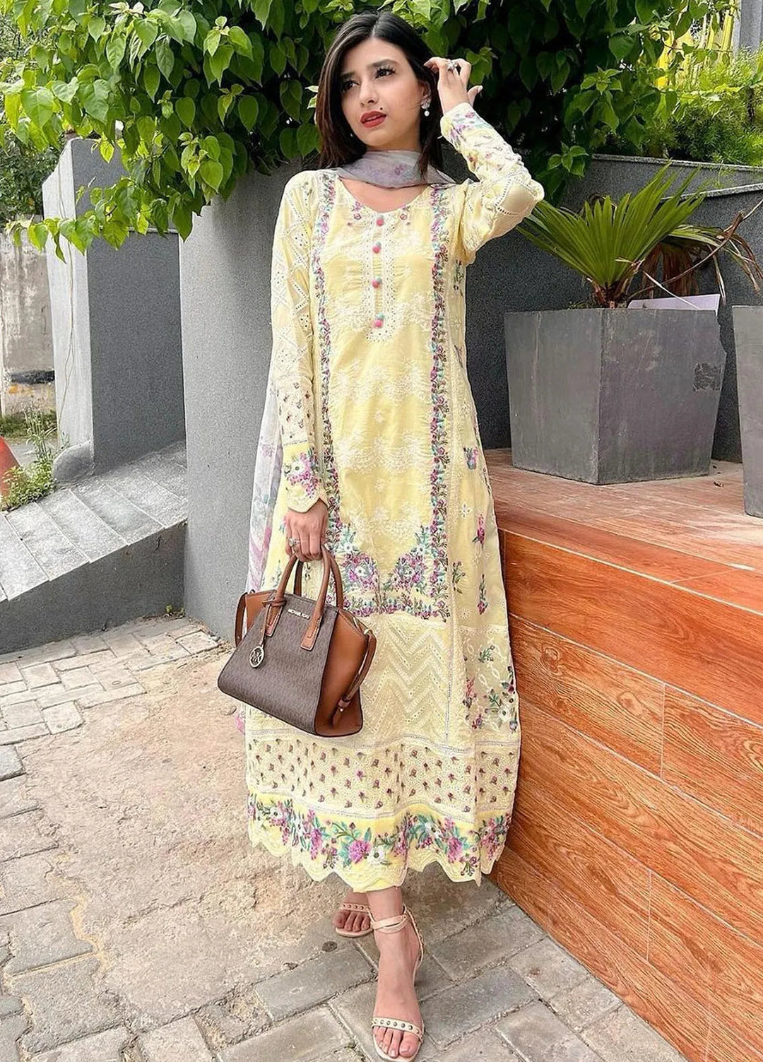 Neroli By Annus Abrar Embroidered Lawn Suit Unstitched 3 Piece ABR24NL AA-NLL24-10 - Luxury Summer Collection