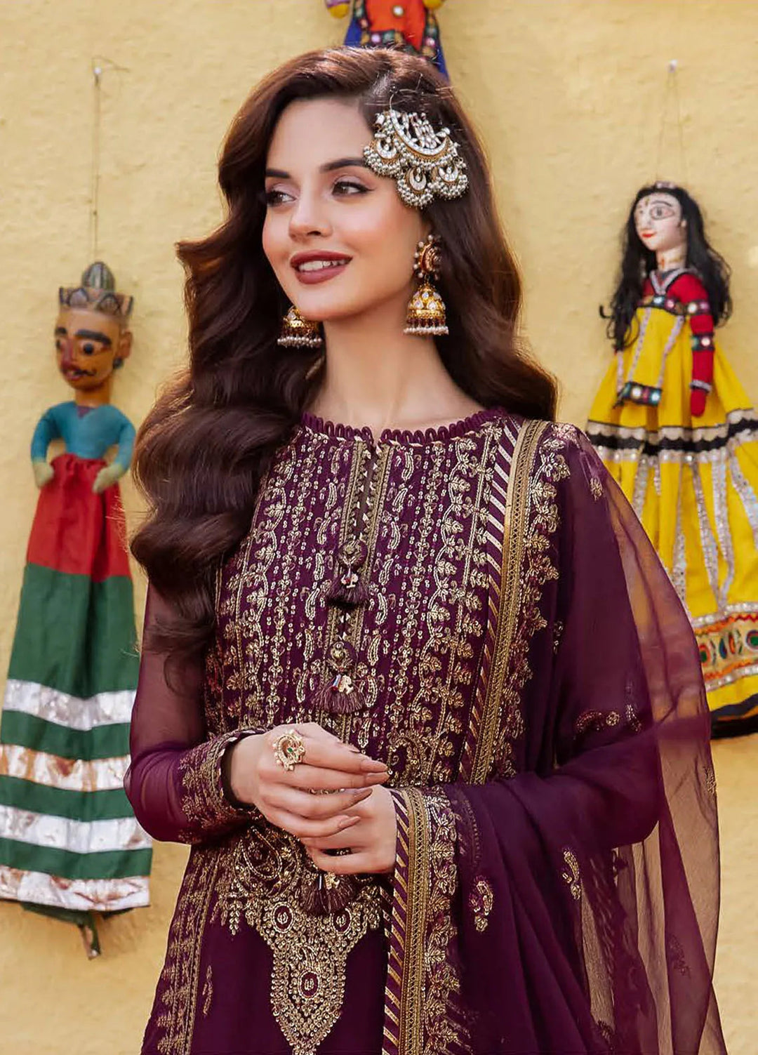 Abresham By Asim Jofa Embroidered Chiffon Unstitched Suit 3 Piece AJ23AB AJAB-03 - Luxury Festive Collection