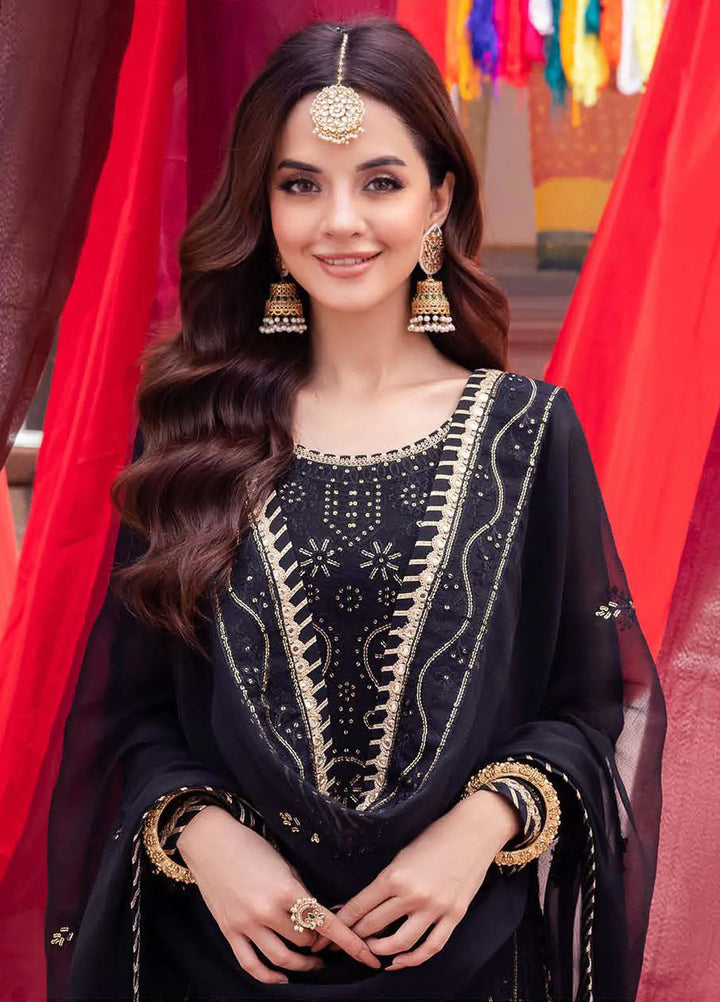 Abresham By Asim Jofa Embroidered Chiffon Unstitched Suit 3 Piece AJ23AB AJAB-18 - Luxury Festive Collection
