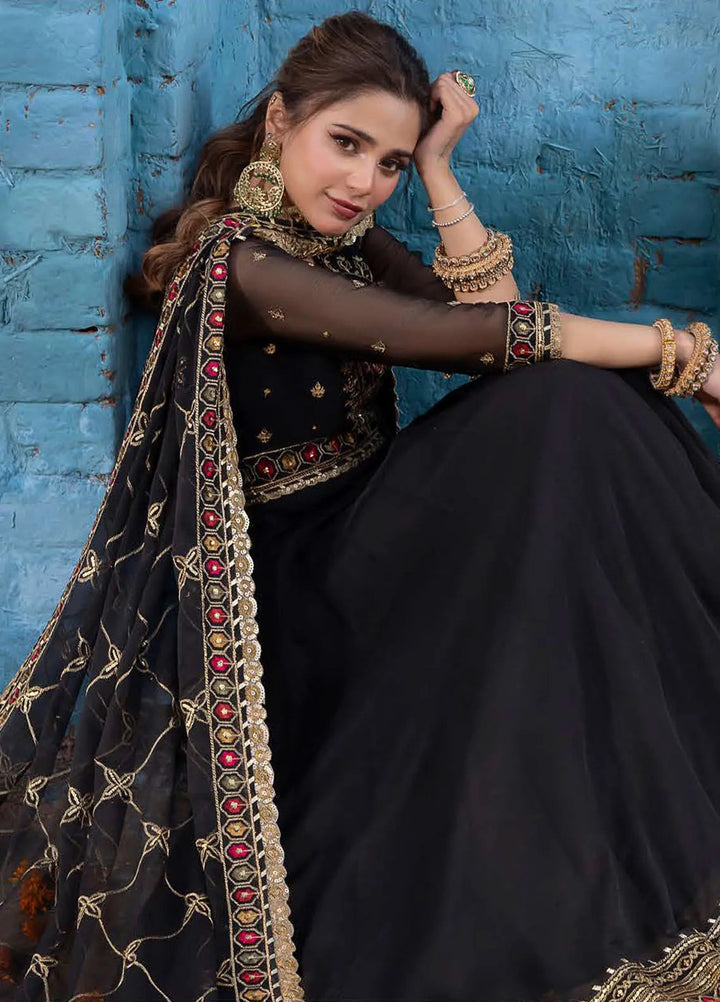 Abresham By Asim Jofa Embroidered Chiffon Unstitched Suit 3 Piece AJ23AB AJAB-25 - Luxury Festive Collection