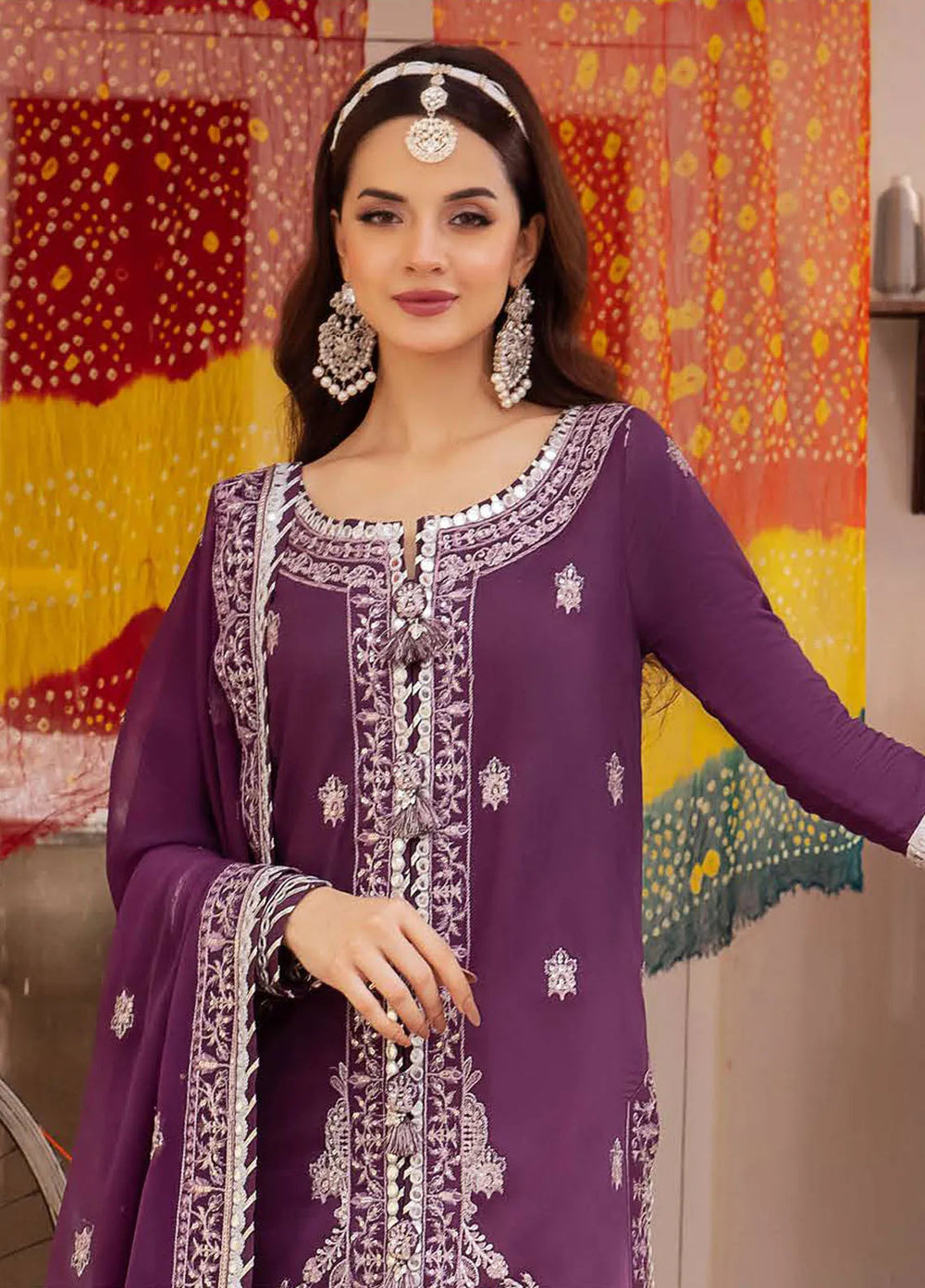 Abresham By Asim Jofa Embroidered Lawn Unstitched Suit 3 Piece AJ23AB AJAB-08 - Luxury Festive Collection