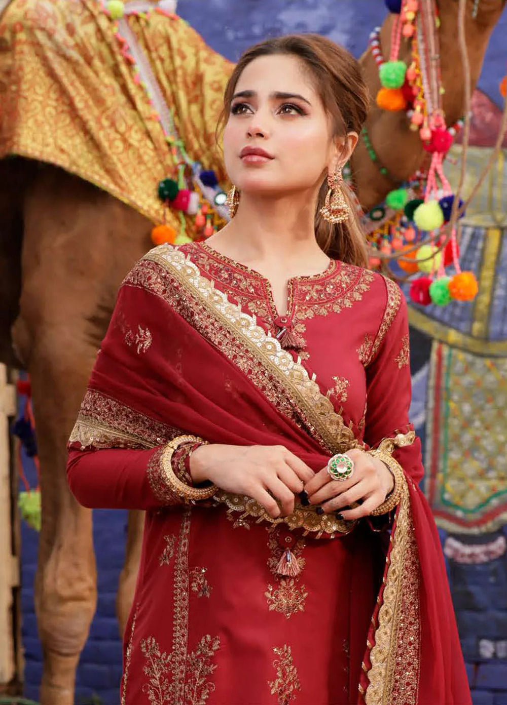 Abresham By Asim Jofa Embroidered Lawn Unstitched Suit 3 Piece AJ23AB AJAB-09 - Luxury Festive Collection