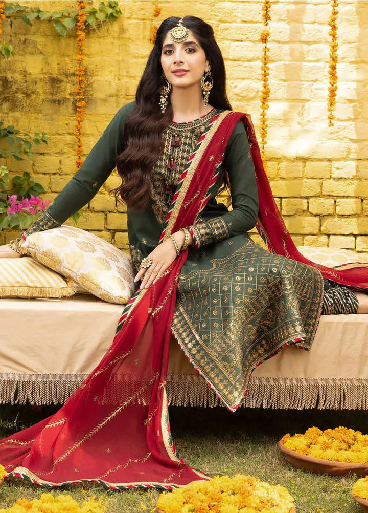 Abresham By Asim Jofa Embroidered Lawn Unstitched Suit 3 Piece AJ23AB AJAB-16 - Luxury Festive Collection