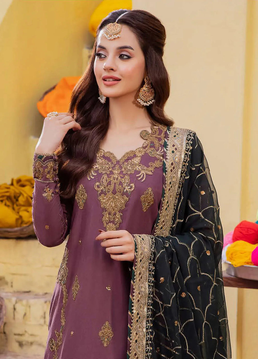 Abresham By Asim Jofa Embroidered Lawn Unstitched Suit 3 Piece AJ23AB AJAB-17 - Luxury Festive Collection